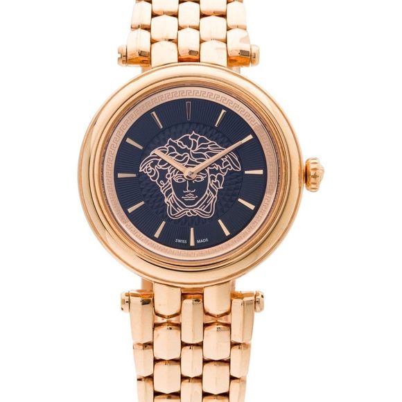 Versace Khai Rose Gold Watch 38mm! w/ box! Versace V-Circle Medusa 38mm Steel Gold Dial ladies Quartz  main image 3